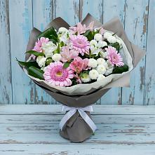 Букет цветов из:  Герберы, Альстромерии и Хризантемы в Первомайке