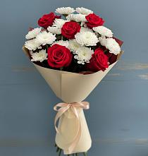 Букет цветов из:  Розы и Хризантемы в Первомайке
