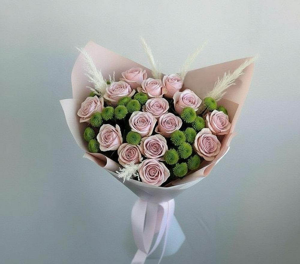 Букет цветов из: Розы и Хризантемы в Первомайке